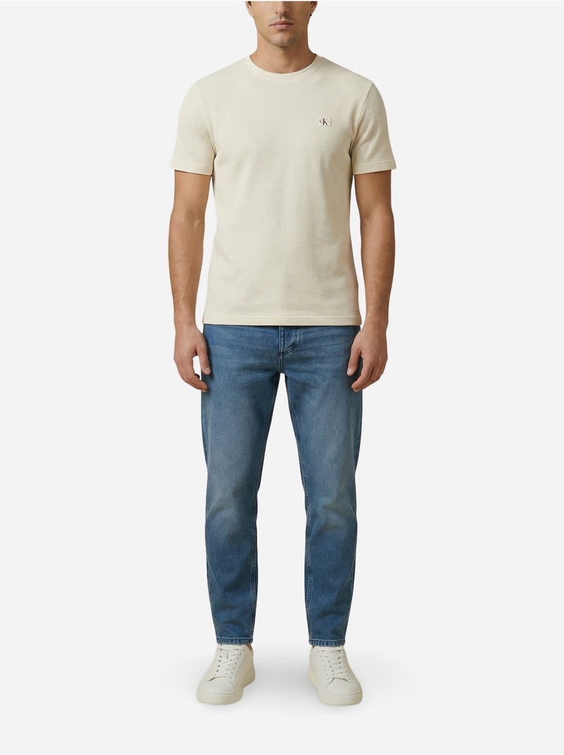 Tee Shirt à manches courtes - Calvin Klein Beige - Kiabi
