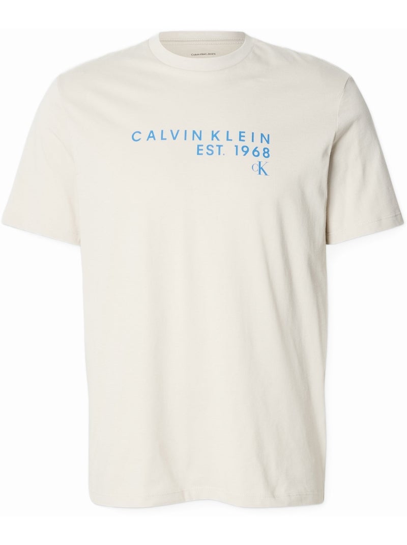 Tee Shirt à manches courtes - Calvin Klein Beige - Kiabi