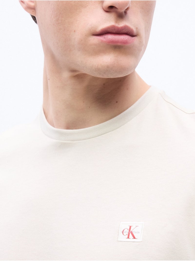 Tee Shirt à manches courtes - Calvin Klein Blanc cassé - Kiabi