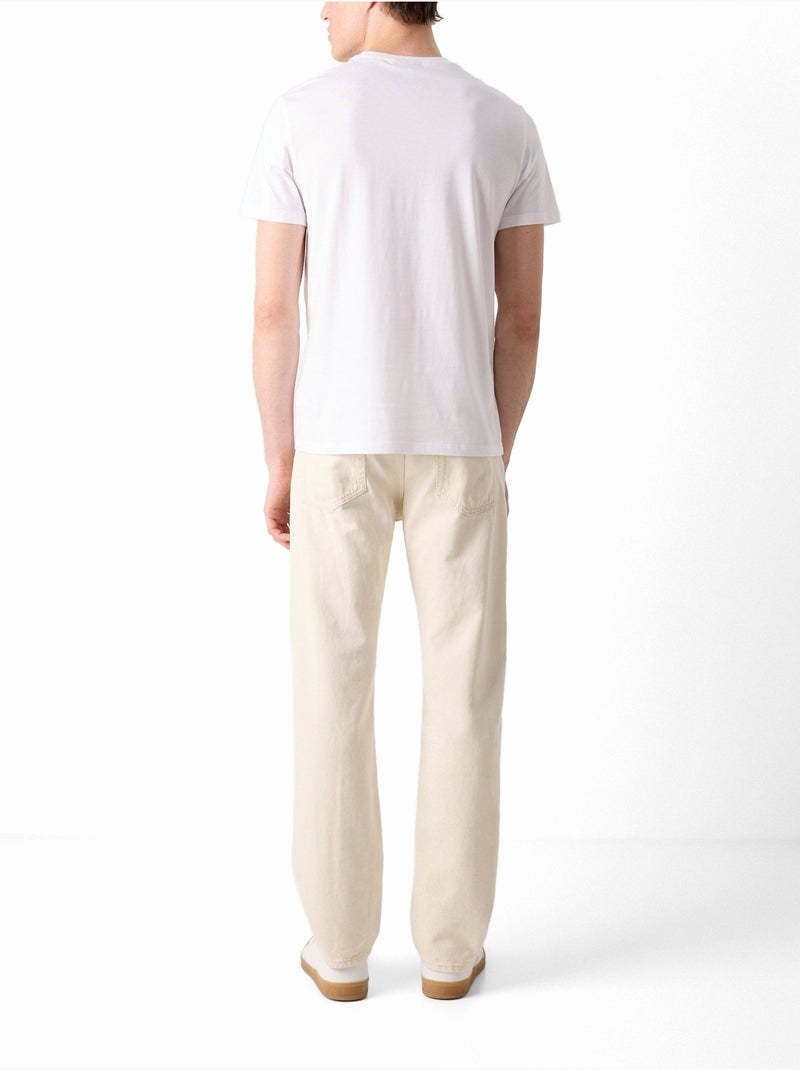Tee Shirt à manches courtes - Calvin Klein Blanc nacré - Kiabi