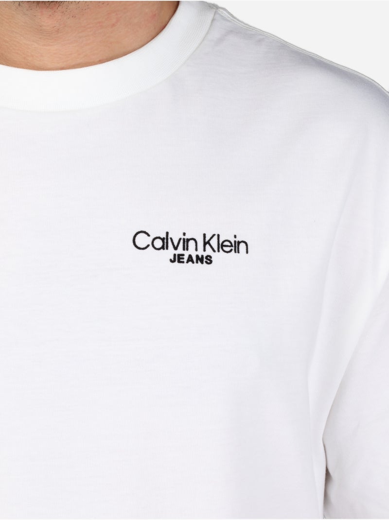 Tee Shirt à manches courtes - Calvin Klein Blanc - Kiabi