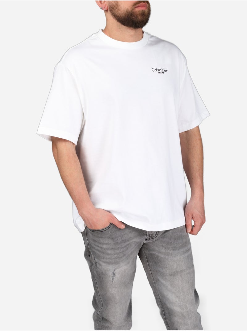 Tee Shirt à manches courtes - Calvin Klein Blanc - Kiabi