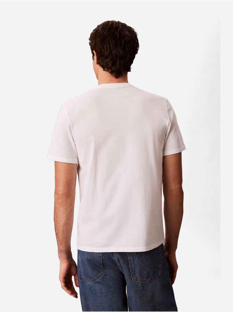Tee Shirt à manches courtes - Calvin Klein Blanc - Kiabi