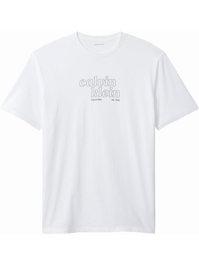 Tee Shirt à manches courtes - Calvin Klein Blanc - Kiabi