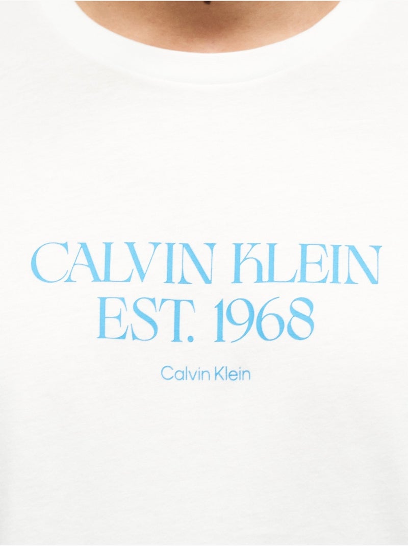 Tee Shirt à manches courtes - Calvin Klein Blanc - Kiabi