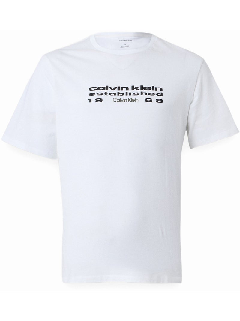 Tee Shirt à manches courtes - Calvin Klein Blanc - Kiabi