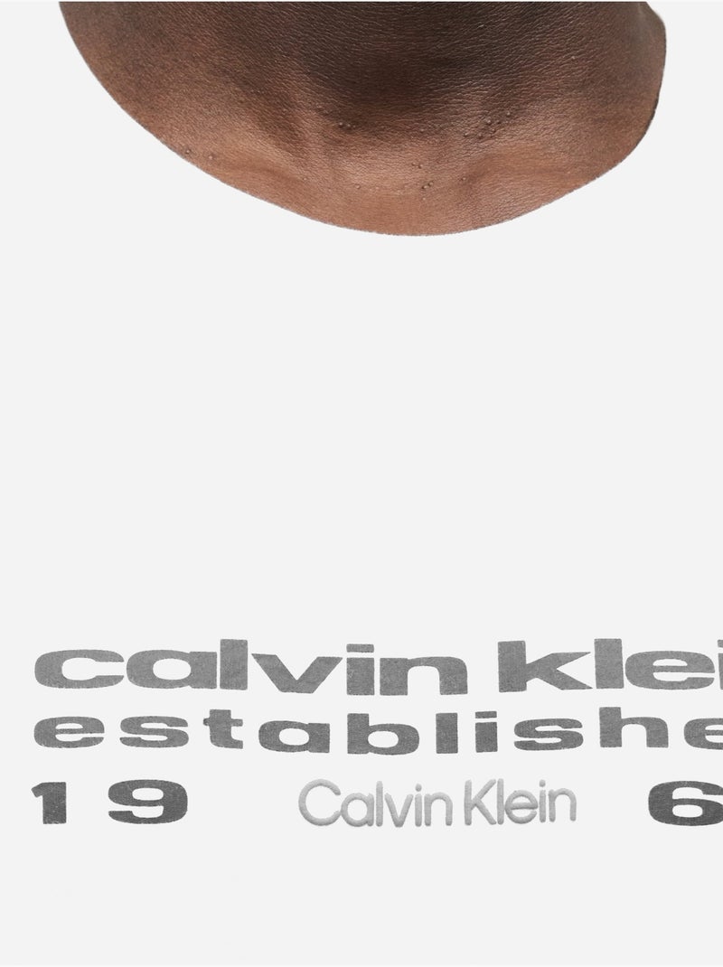 Tee Shirt à manches courtes - Calvin Klein Blanc - Kiabi