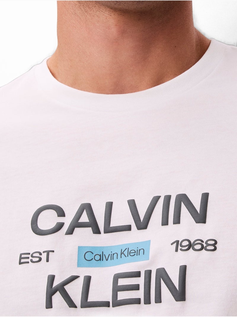 Tee Shirt à manches courtes - Calvin Klein Blanc - Kiabi