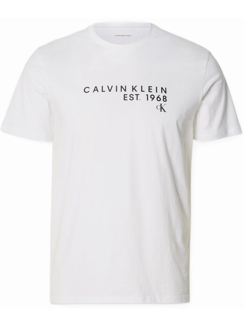 Tee Shirt à manches courtes - Calvin Klein Blanc - Kiabi