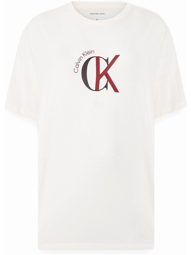 Tee Shirt à manches courtes - Calvin Klein Blanc - Kiabi
