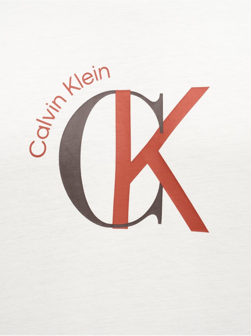 Tee Shirt à manches courtes - Calvin Klein Blanc - Kiabi