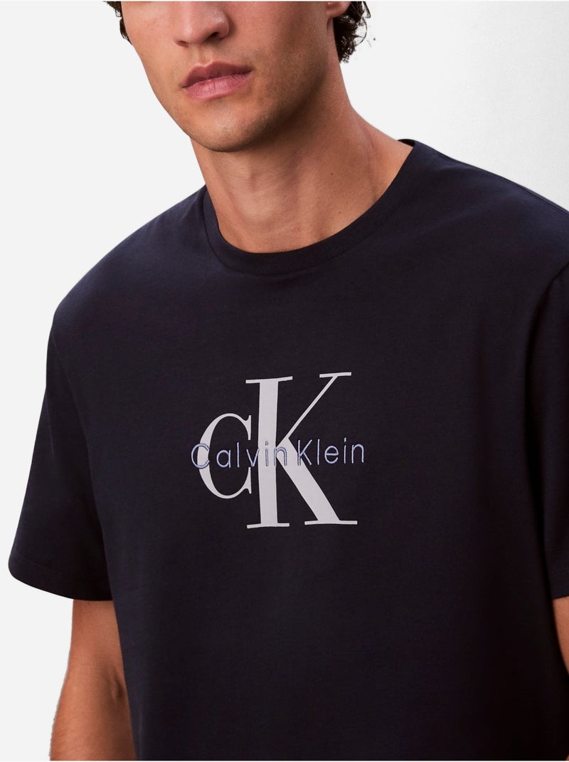 Tee Shirt à manches courtes - Calvin Klein Bleu foncé - Kiabi