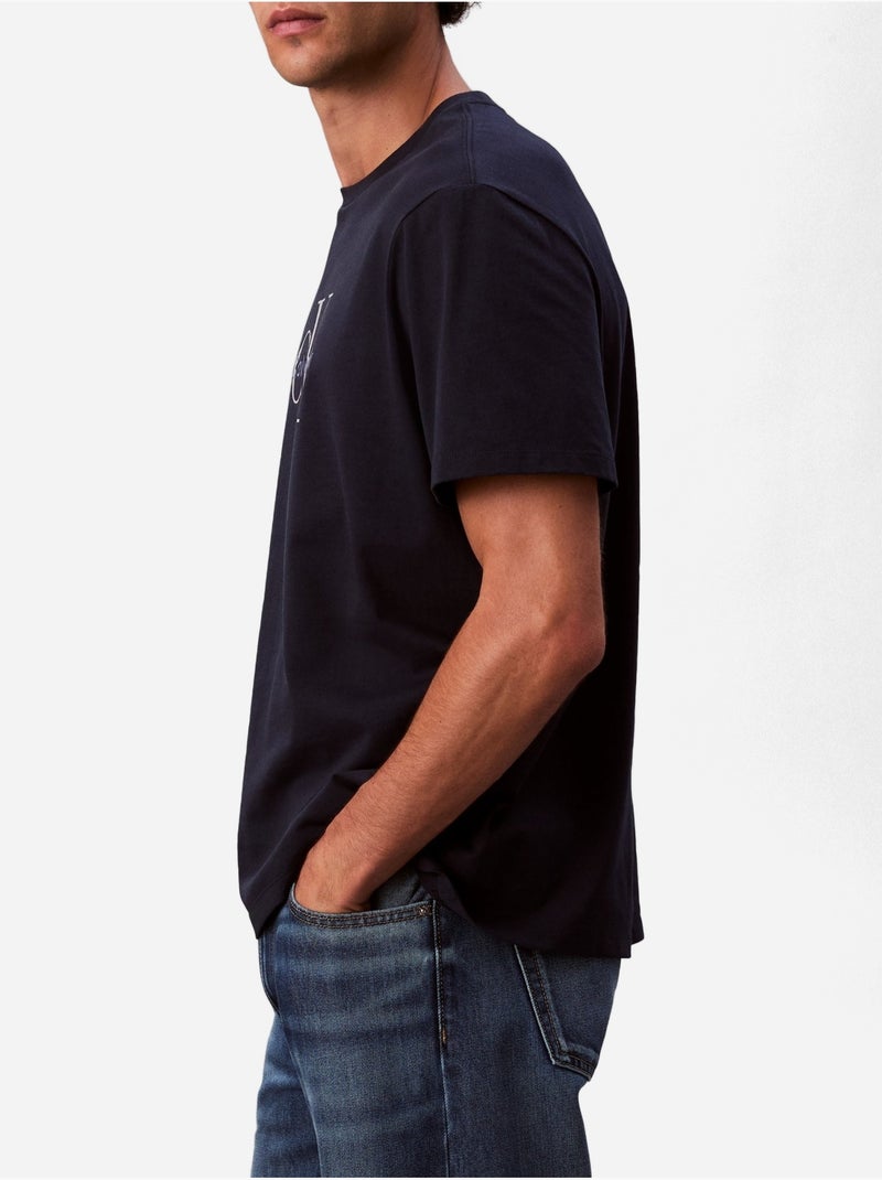 Tee Shirt à manches courtes - Calvin Klein Bleu foncé - Kiabi