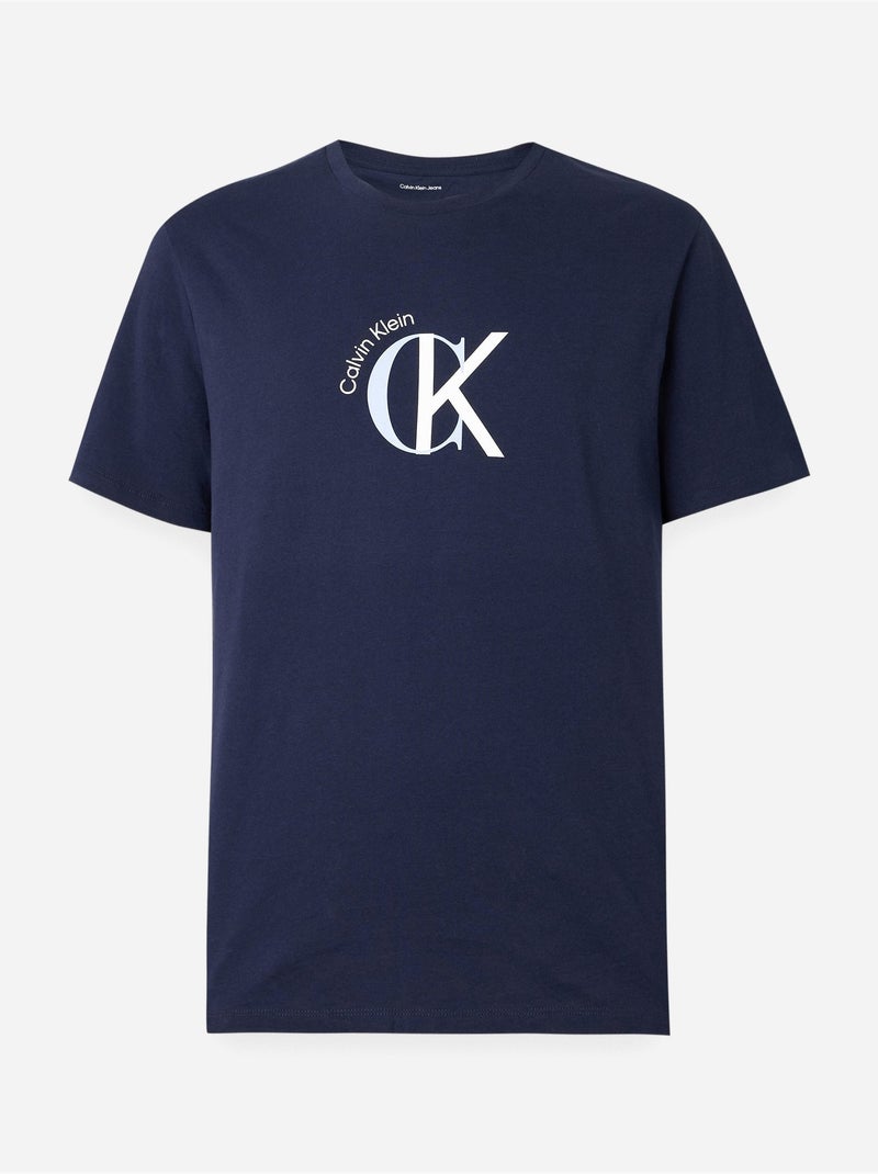 Tee Shirt à manches courtes - Calvin Klein Bleu foncé - Kiabi