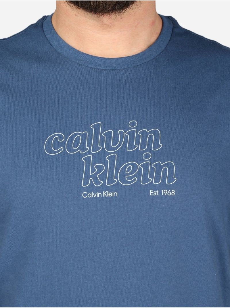 Tee Shirt à manches courtes - Calvin Klein Bleu - Kiabi