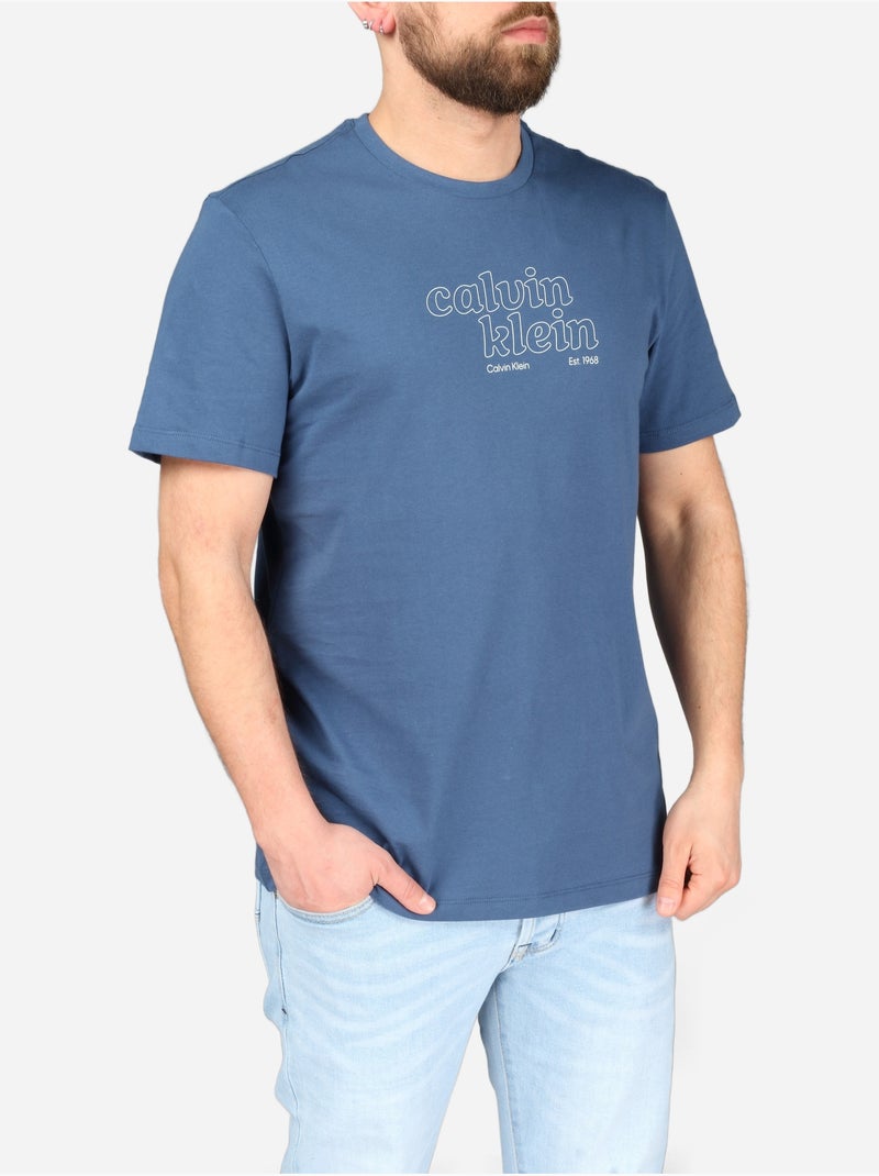 Tee Shirt à manches courtes - Calvin Klein Bleu - Kiabi