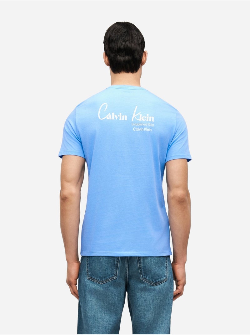 Tee Shirt à manches courtes - Calvin Klein Bleu - Kiabi