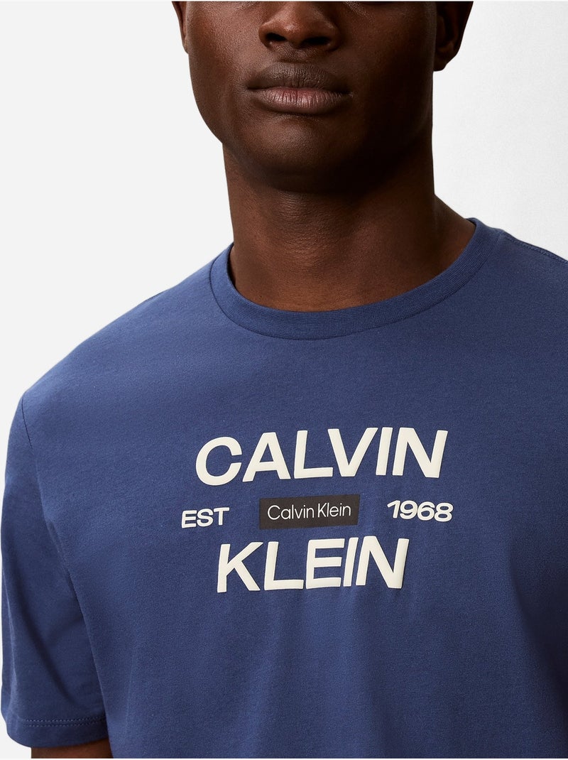 Tee Shirt à manches courtes - Calvin Klein Bleu - Kiabi