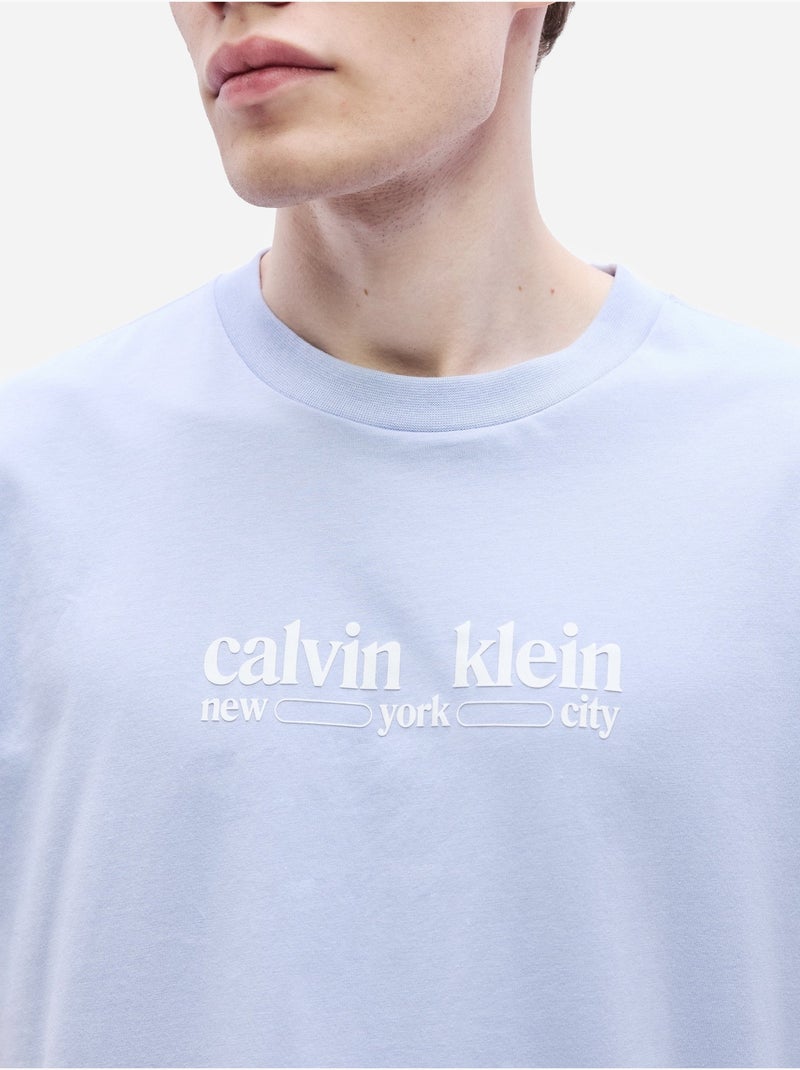 Tee Shirt à manches courtes - Calvin Klein Bleu - Kiabi