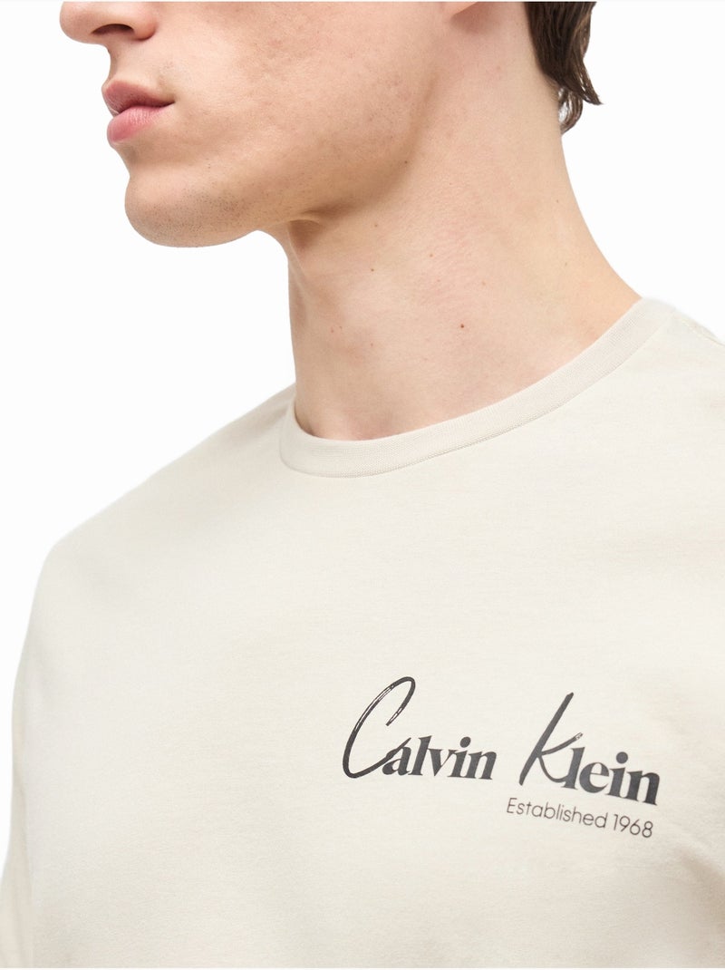 Tee Shirt à manches courtes - Calvin Klein Ecru - Kiabi