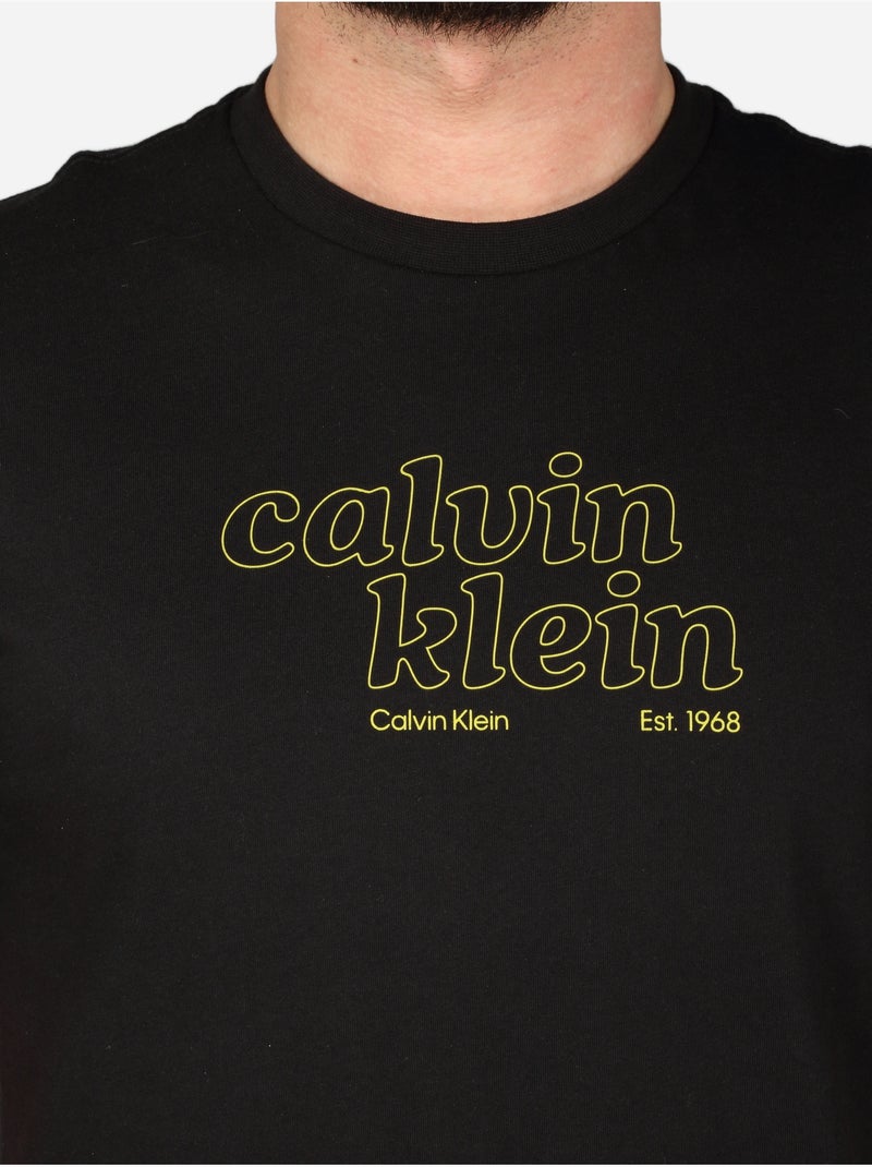 Tee Shirt à manches courtes - Calvin Klein Noir - Kiabi