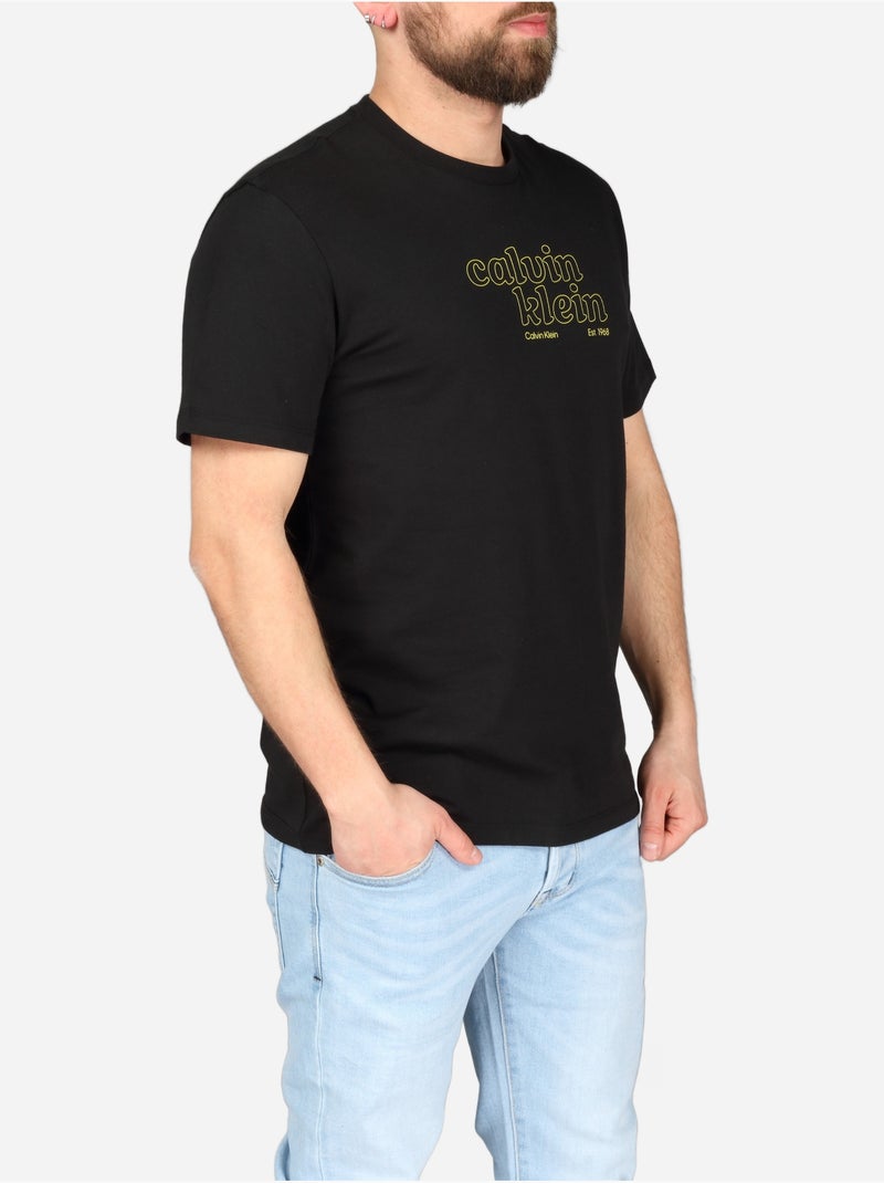 Tee Shirt à manches courtes - Calvin Klein Noir - Kiabi