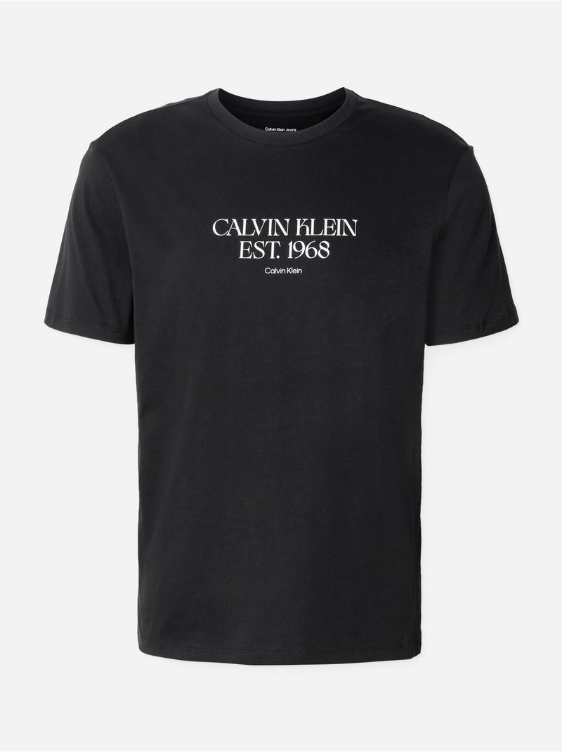 Tee Shirt à manches courtes - Calvin Klein Noir - Kiabi