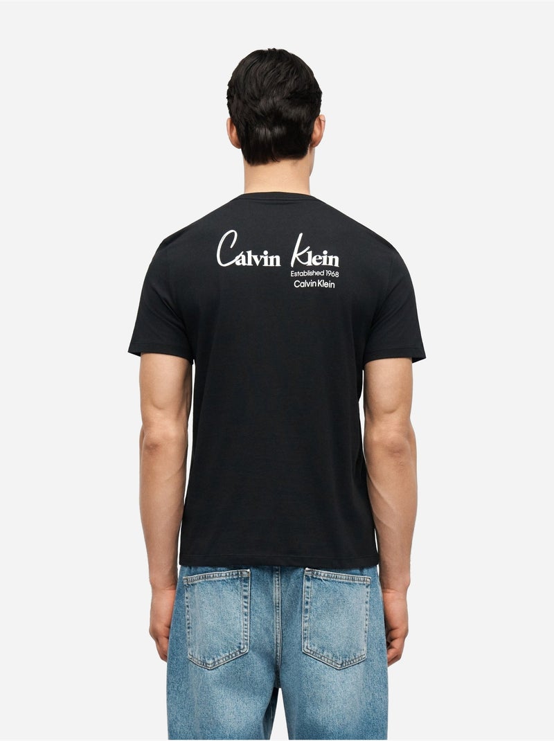 Tee Shirt à manches courtes - Calvin Klein Noir - Kiabi
