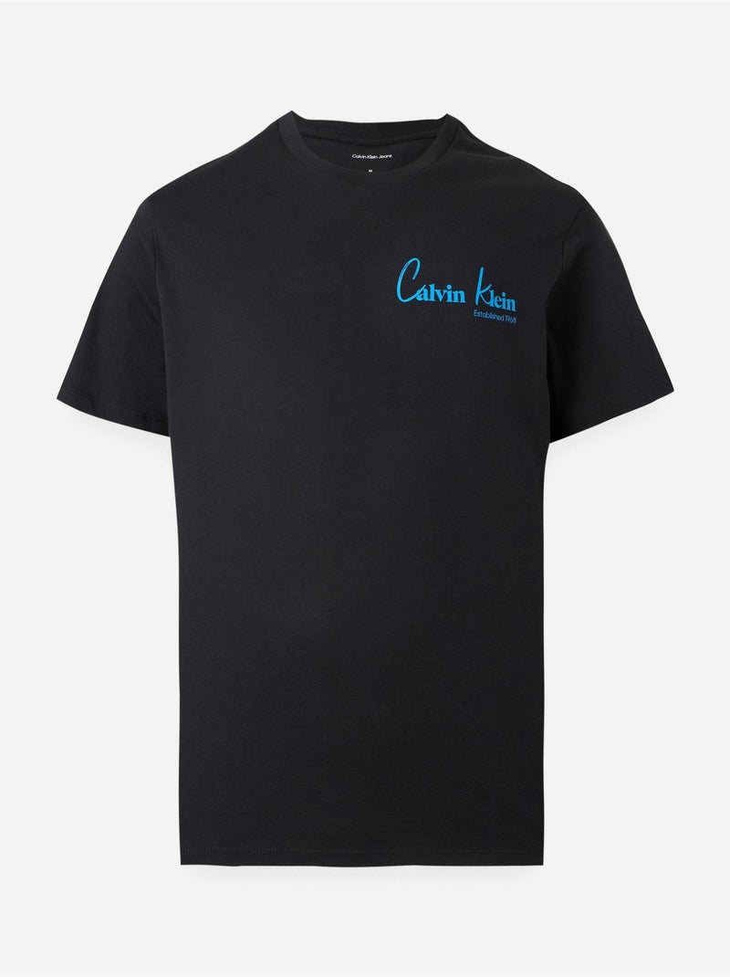Tee Shirt à manches courtes - Calvin Klein Noir - Kiabi