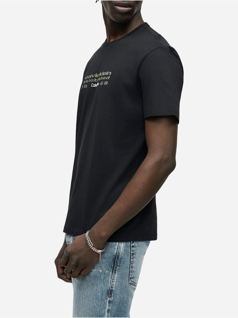 Tee Shirt à manches courtes - Calvin Klein Noir - Kiabi