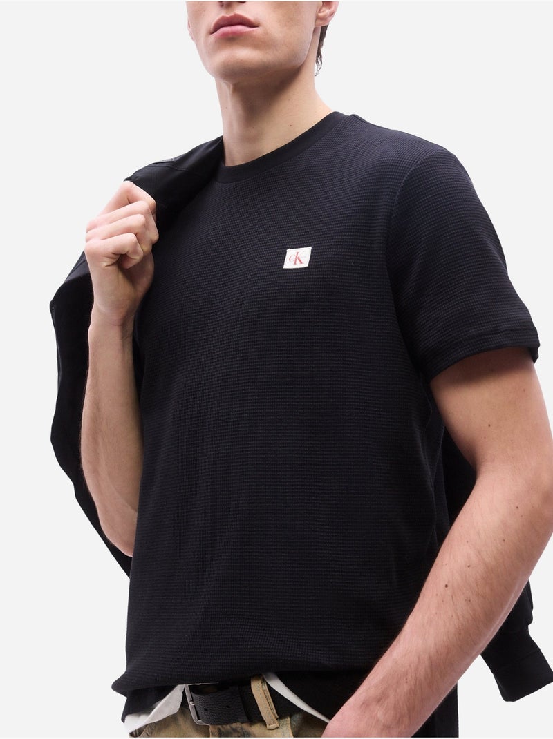 Tee Shirt à manches courtes - Calvin Klein Noir - Kiabi