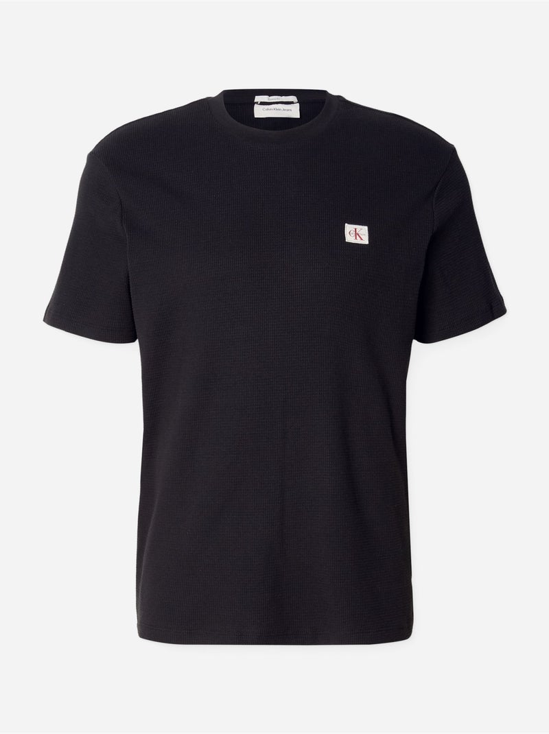 Tee Shirt à manches courtes - Calvin Klein Noir - Kiabi