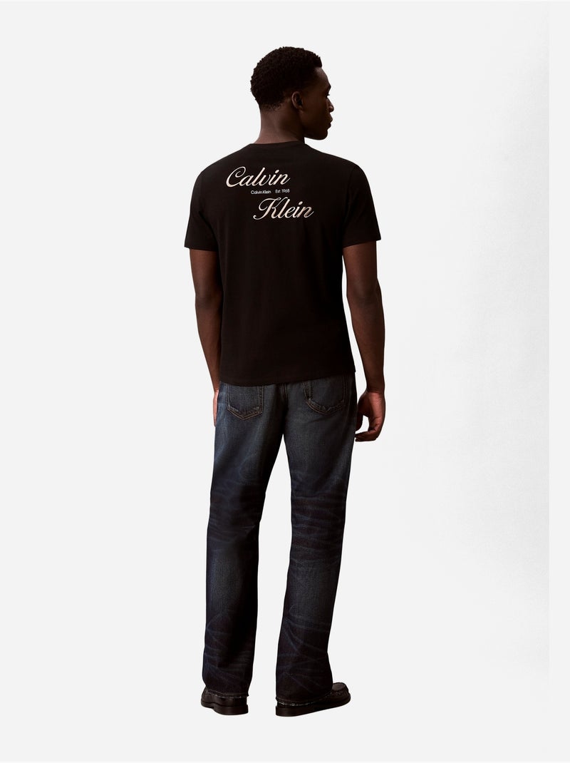 Tee Shirt à manches courtes - Calvin Klein Noir - Kiabi