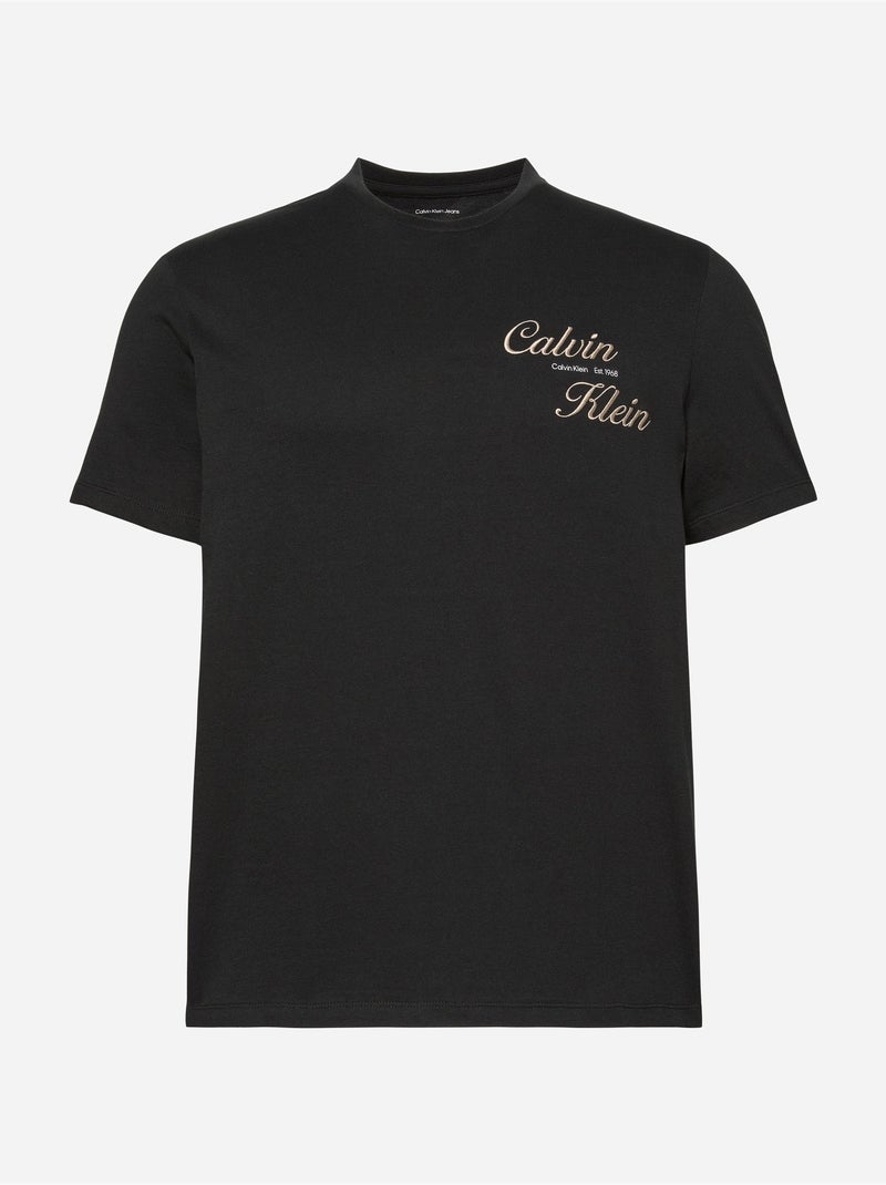 Tee Shirt à manches courtes - Calvin Klein Noir - Kiabi