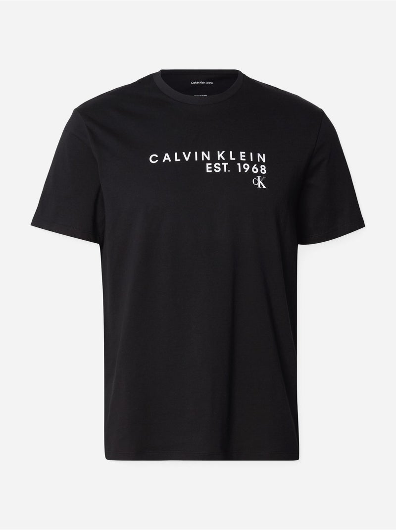 Tee Shirt à manches courtes - Calvin Klein Noir - Kiabi