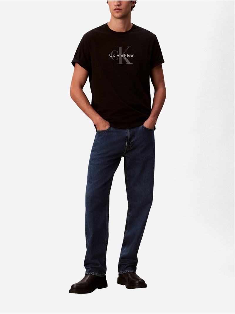 Tee Shirt à manches courtes - Calvin Klein Noir - Kiabi