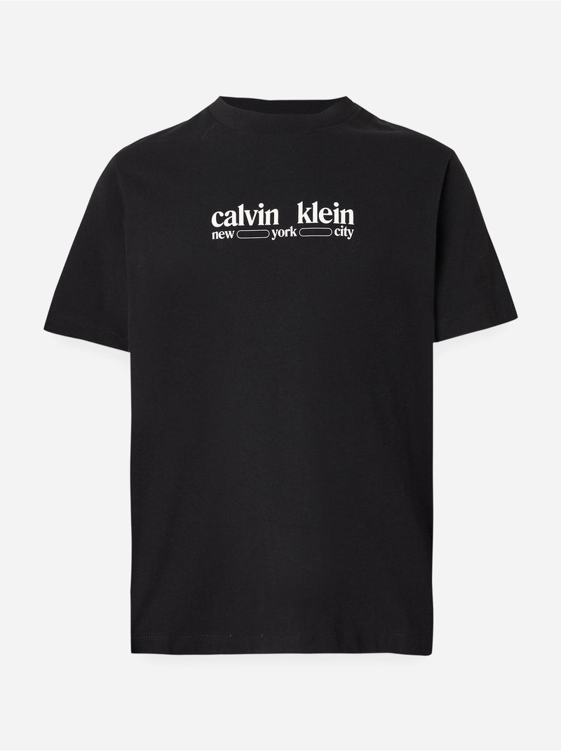 Tee Shirt à manches courtes - Calvin Klein Noir - Kiabi