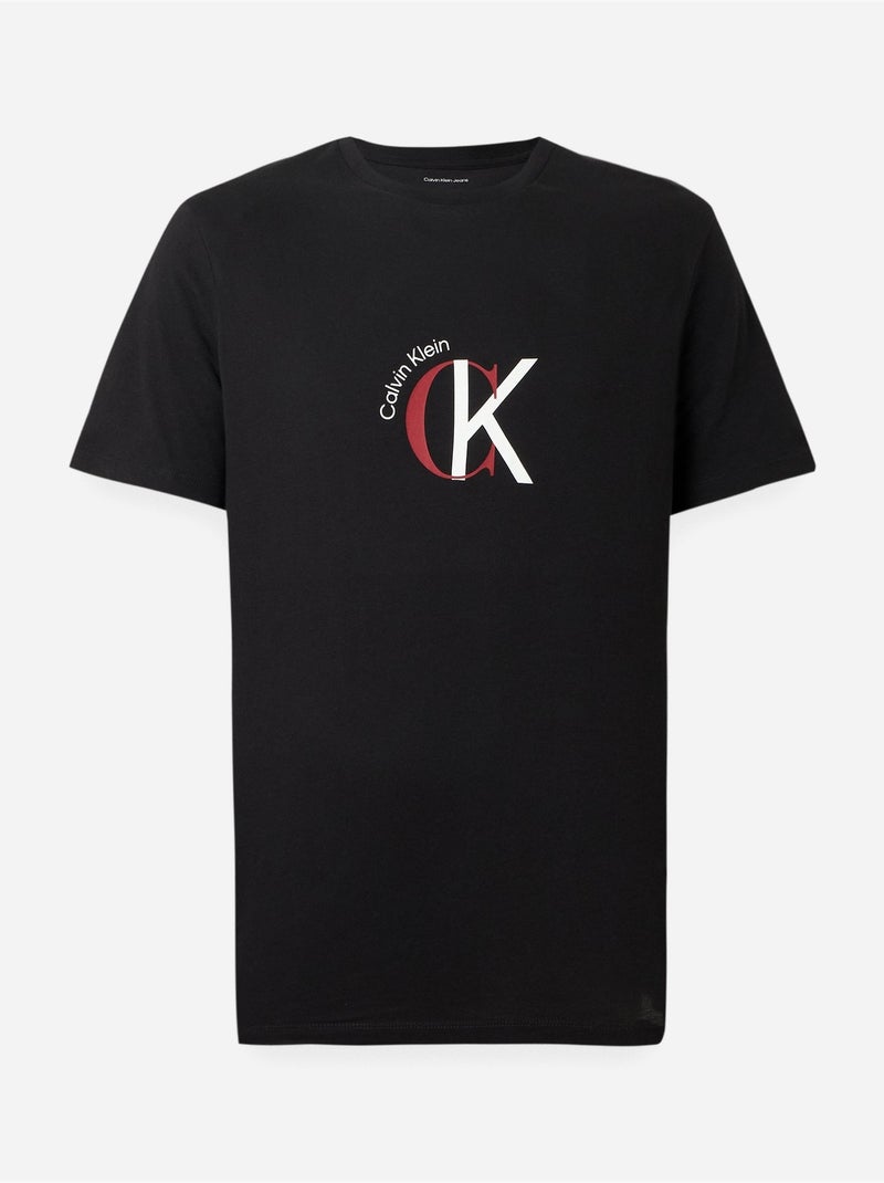 Tee Shirt à manches courtes - Calvin Klein Noir - Kiabi