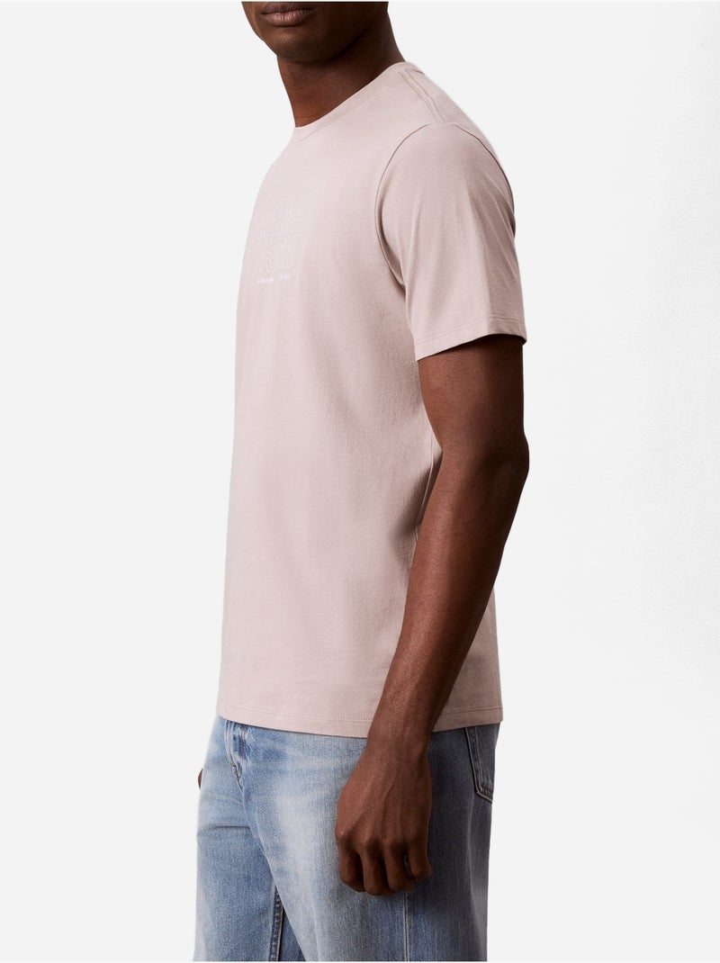Tee Shirt à manches courtes - Calvin Klein Rose - Kiabi