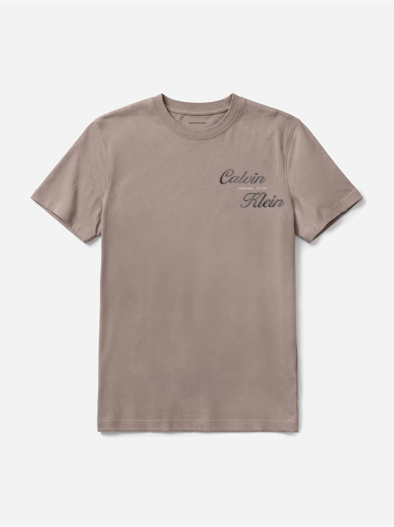Tee Shirt à manches courtes - Calvin Klein Taupe - Kiabi