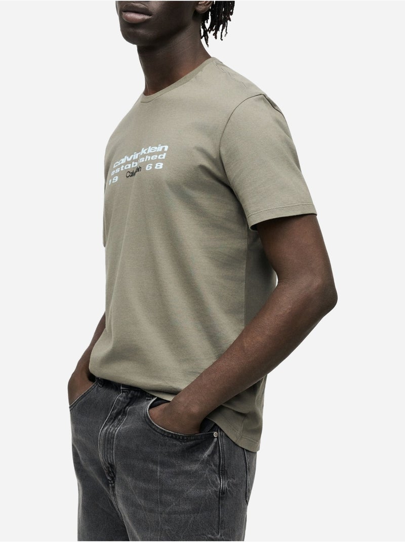 Tee Shirt à manches courtes - Calvin Klein Vert - Kiabi