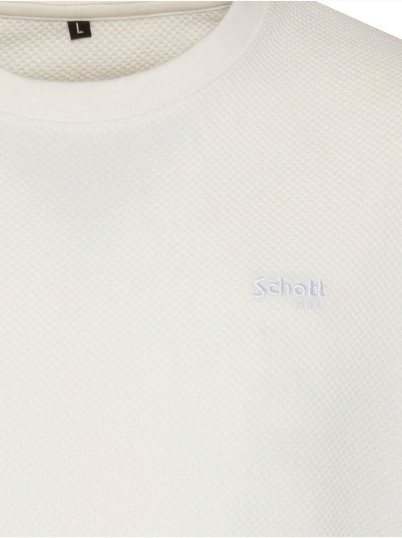 Tee Shirt à manches courtes - Schott Blanc - Kiabi