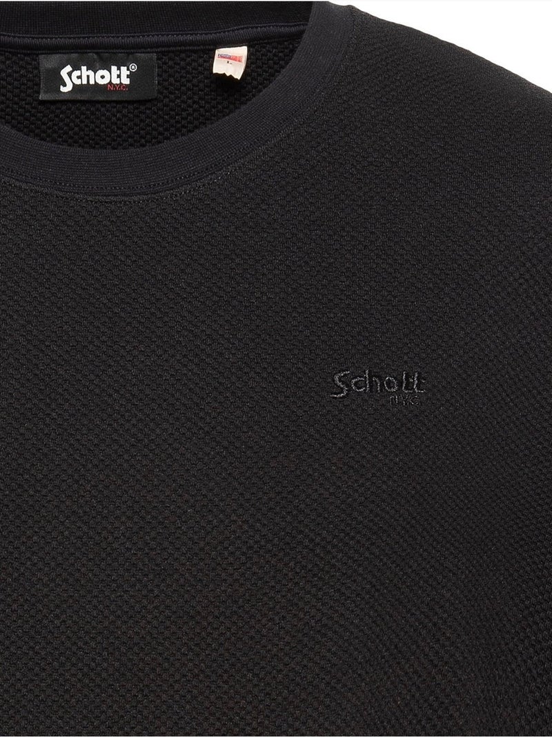 Tee Shirt à manches courtes - Schott Noir - Kiabi