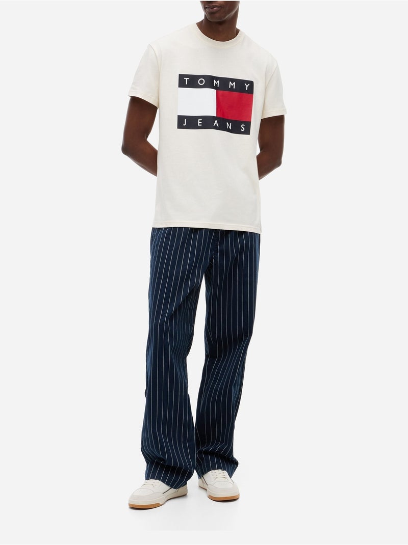 Tee Shirt à manches courtes - Tommy jeans Blanc cassé - Kiabi