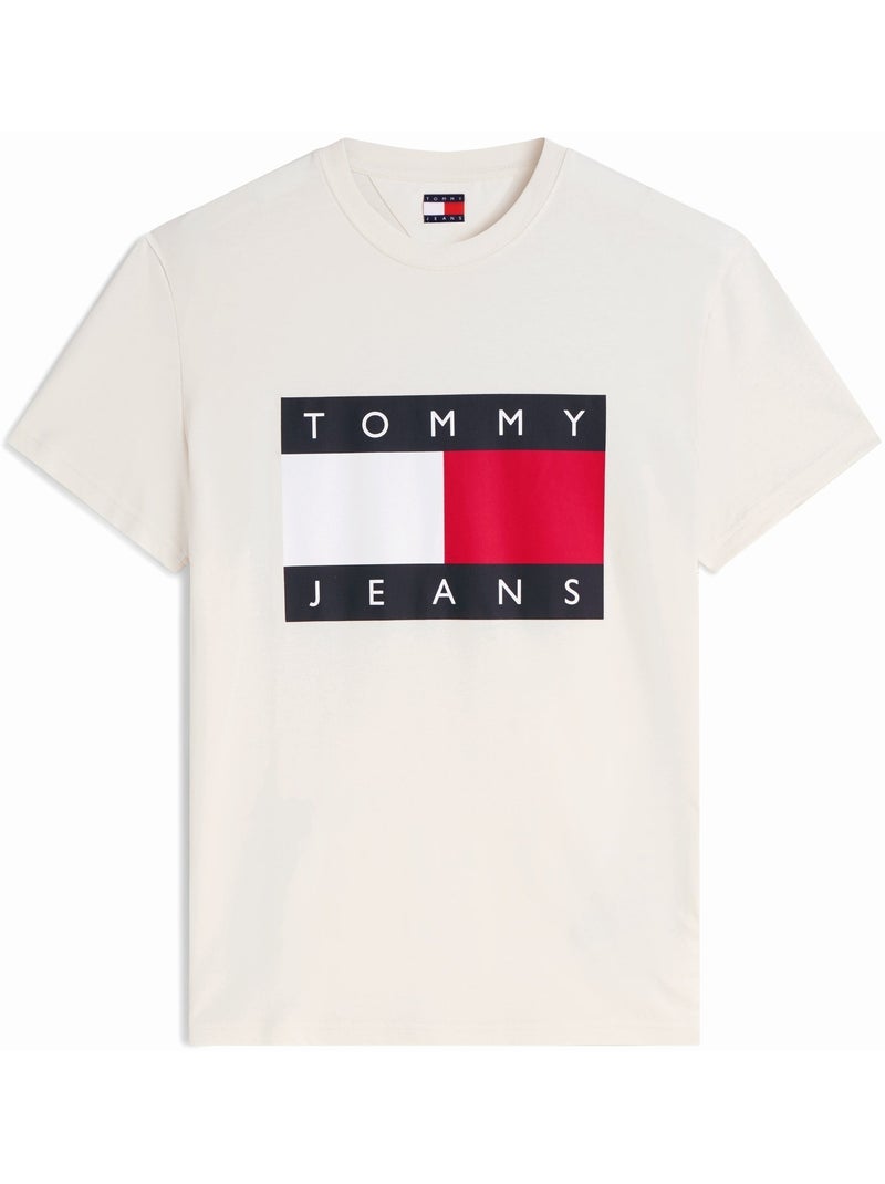 Tee Shirt à manches courtes - Tommy jeans Blanc cassé - Kiabi
