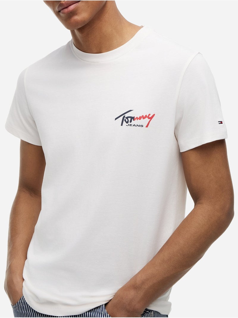 Tee Shirt à manches courtes - Tommy jeans Blanc - Kiabi