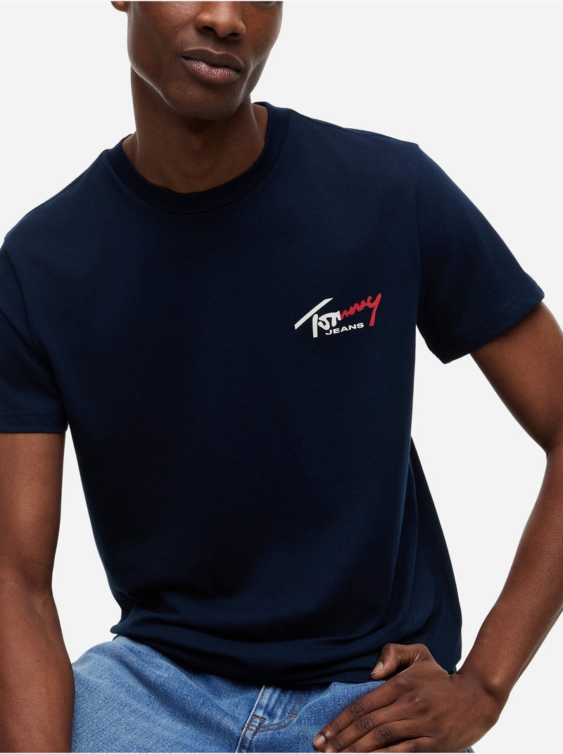Tee Shirt à manches courtes - Tommy jeans Bleu foncé - Kiabi