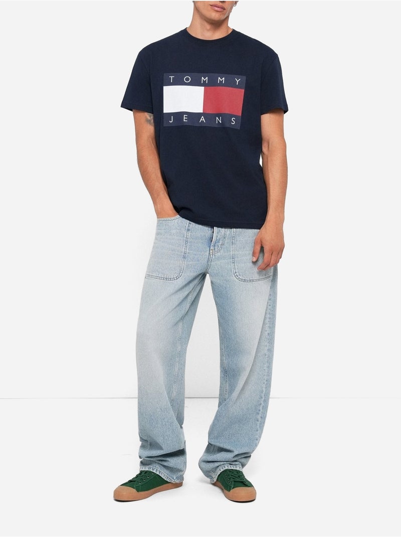 Tee Shirt à manches courtes - Tommy jeans Bleu - Kiabi