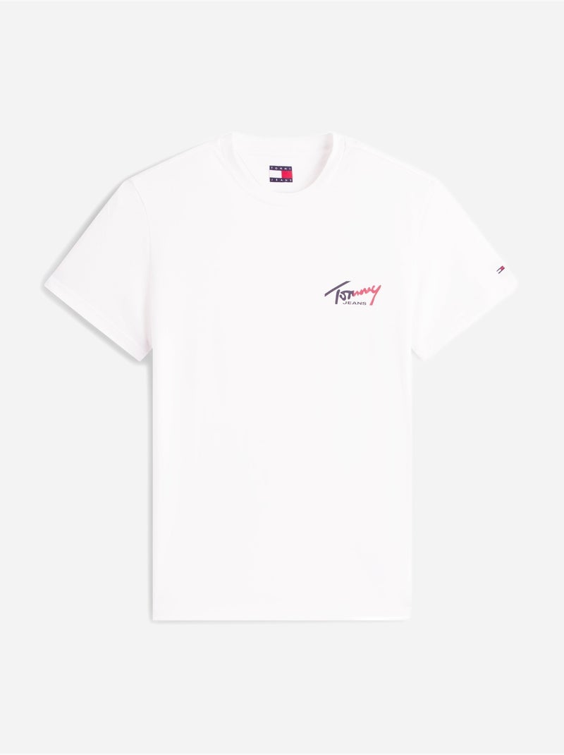 Tee Shirt à manches courtes - Tommy jeans Ecru - Kiabi