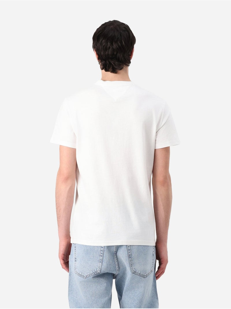 Tee Shirt à manches courtes - Tommy jeans Ecru - Kiabi